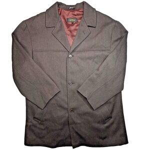 Vtg Bachrach Sport Coat Mens Sz Large Brown 100% Wool Tweed Three Button Jacket